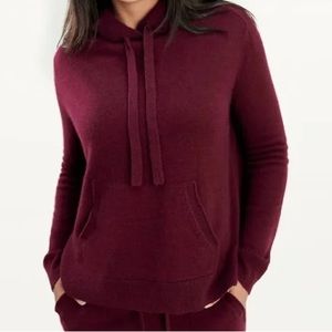 Black cherry cashmere hoodie - worn once!